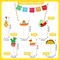 43 Pcs Fiesta Cupcake Topper and Picado Banner for Fiesta Party Decorations Mexican Theme Cake Decorations for Mexican Themed Cactus Donkey Taco Pepper Sombrero Mustache Party Decorations